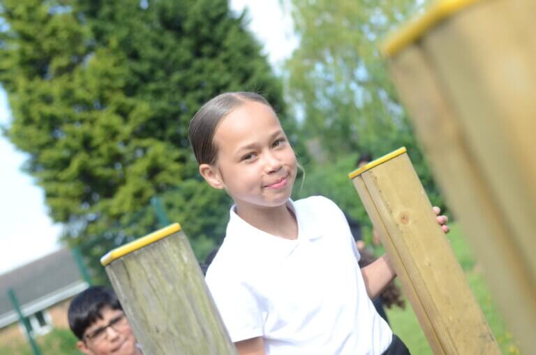 girl pupil in playground
