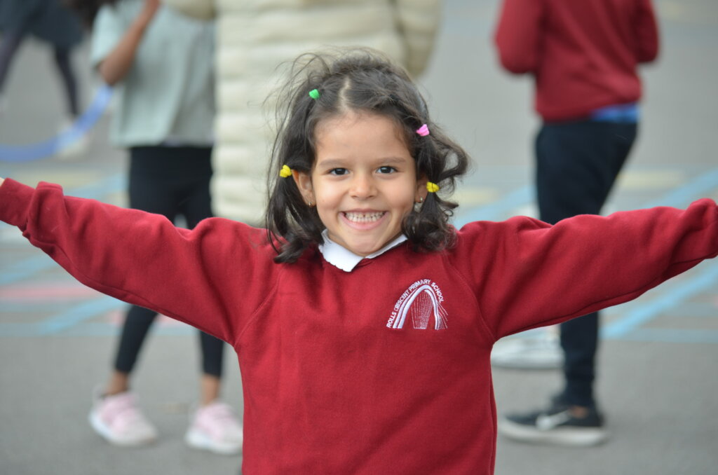girl pupil smiling in playground