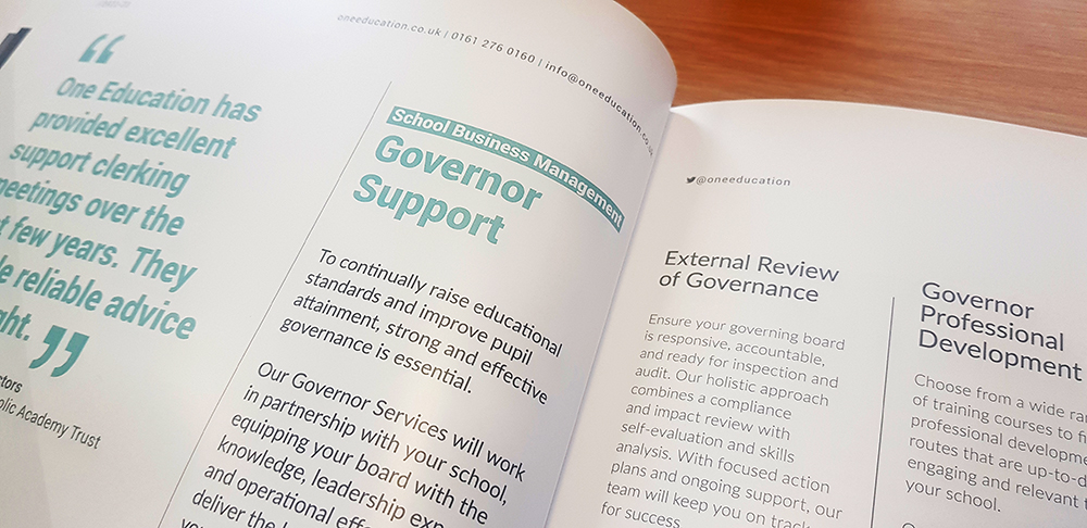 Governor support page from One Education