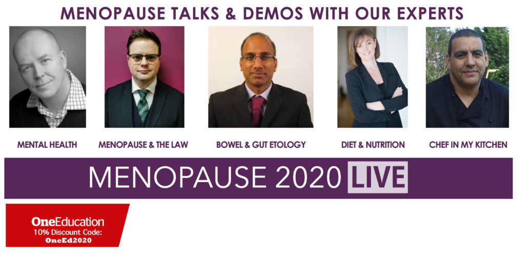 A banner for the Menopause 2020 Live Event.