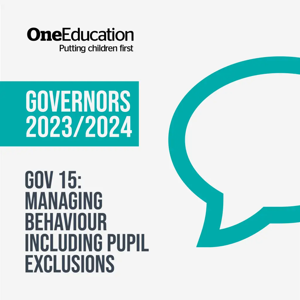 Podcast Governors 2023 2024 Gov 15 Managing behaviour including pupil exclusions