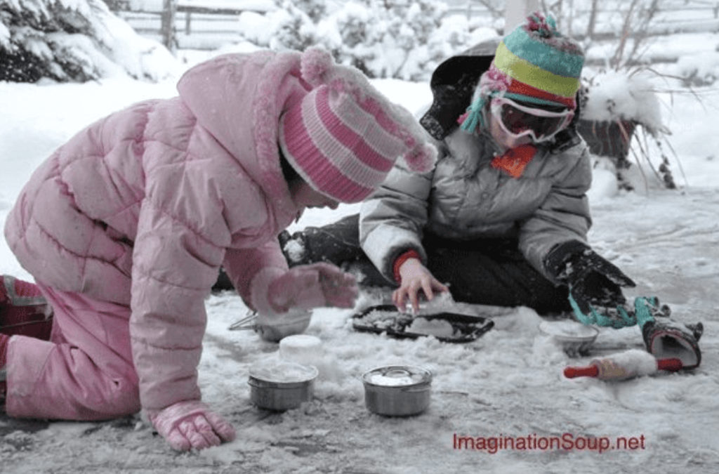 EYFS children learning in the snow.