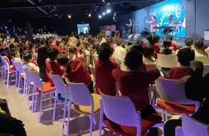 Children in the audience at The Gallery music venue for the Sing Arounds.
