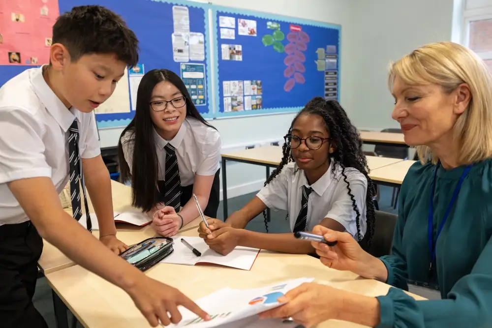 secondary school pupils in a classroom
