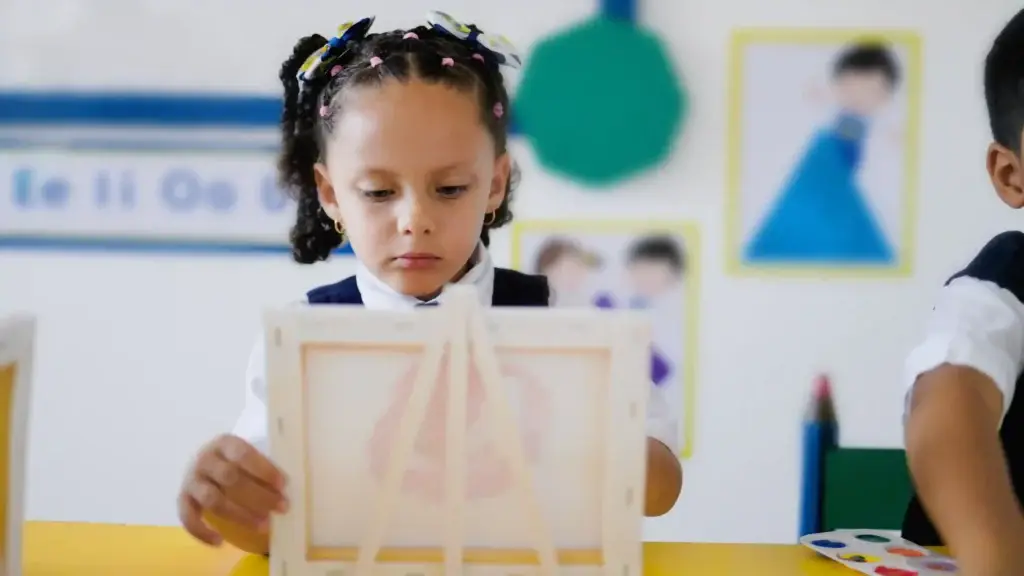 pupil painting on her own