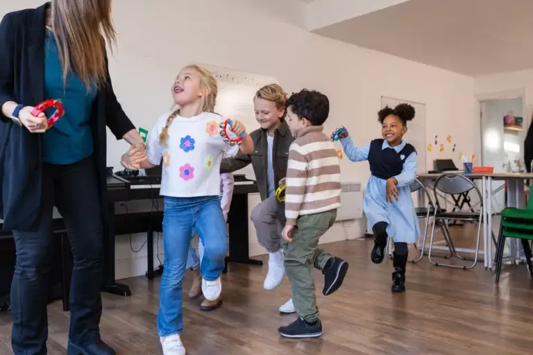 pupils dancing in class